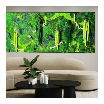 quality Office Indoor Artificial Green Plant Moss Wall In Customized Colors For Landscaping factory
